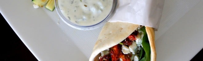 Grilled Chicken Souvlaki Pita with Tzaziki Sauce