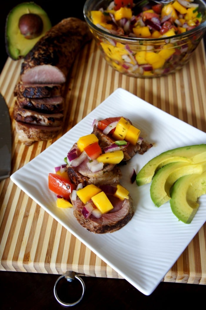 Pork roast with mango salsa recipe Pork roast with mango salsa recipe