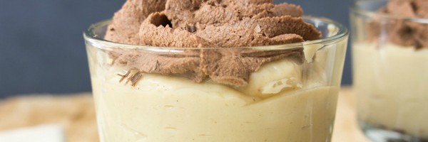 Peanut Butter Pudding with Chocolate Whip Cream