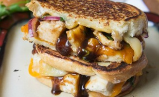 BBQ Chicken Grilled Cheese Sandwich