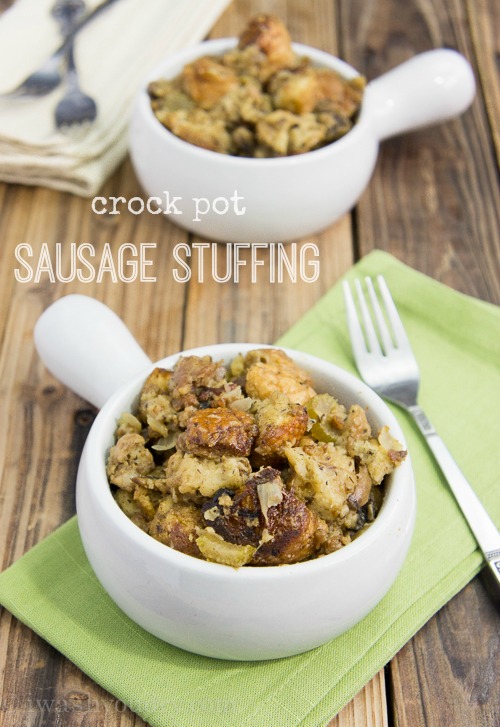 Crock Pot Sausage Stuffing - I Wash... You Dry