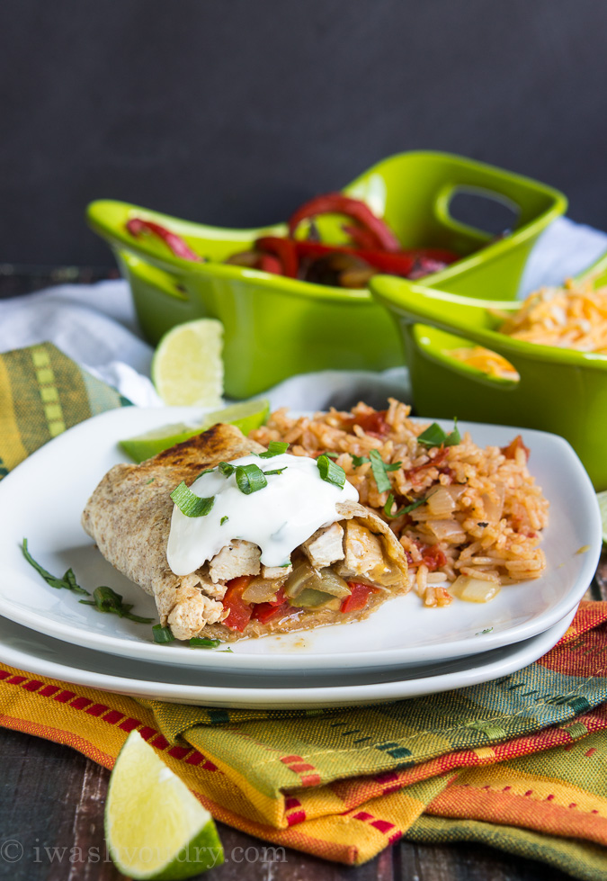 Baked Chicken Fajita Burritos I Wash You Dry