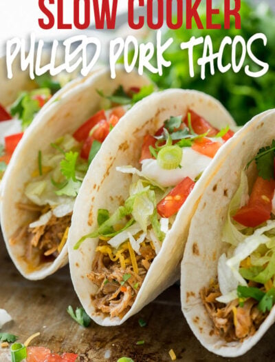 These Easy Slow Cooker Sweet Pulled Pork Tacos have the best flavor! My family constantly requests them for our taco night dinners!