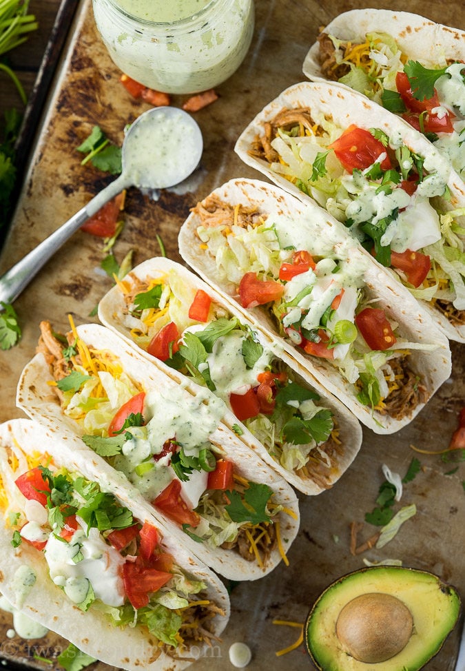 I'm obsessed with these Slow Cooker Sweet Pulled Pork Tacos! They're so good and I use the leftover shredded pork for enchiladas and salads too!