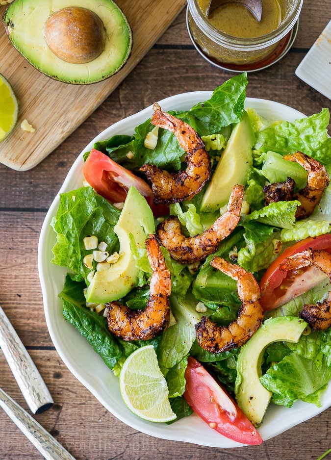I love making this easy Grilled Southwestern Shrimp Salad for a quick lunch!