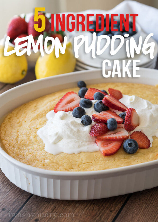 Need a quick dessert? This 5 ingredient Lemon Pudding Cake is where it's at! So easy and perfectly delicious!