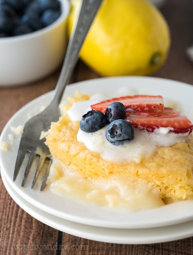 This delicious Lemon Pudding Cake is just 5 simple ingredients and SO EASY to make! My whole family LOVES it!