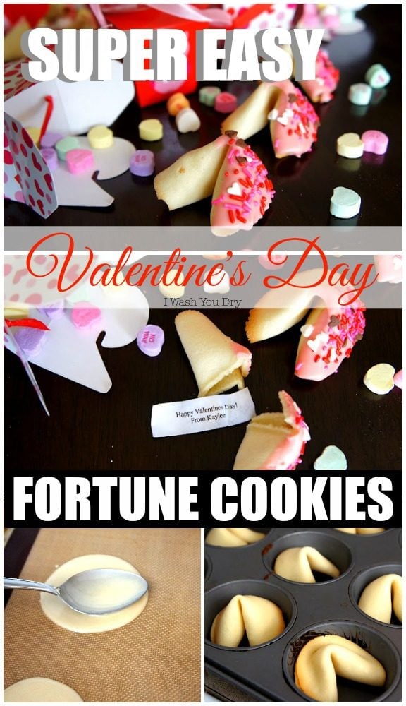 These super easy and super cute Valentine's Day Fortune Cookies are the perfect treat for your loved one! Hide a secret message inside! What a fun idea! 