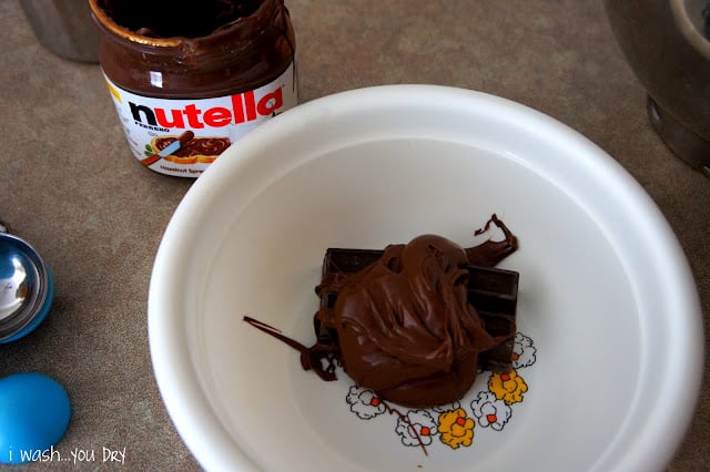 chocolate and nutella in a bowl