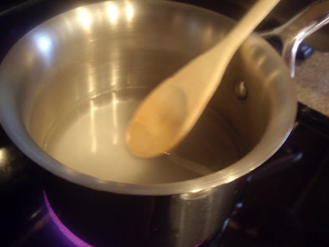 Liquid in a pot.