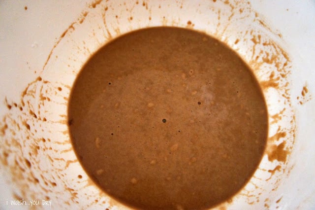 Brown sauce in a bowl