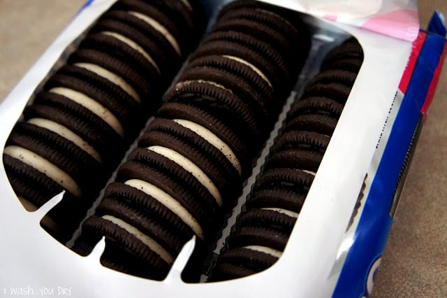 A close up of three rows of Oreos in their packaging