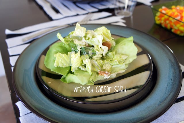 wrapped up Caesar salads