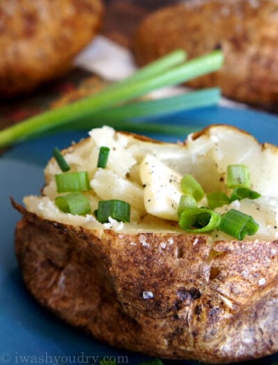 This is the best and easiest way to Bake a Potato! Crispy outsides with a fluffy inside!