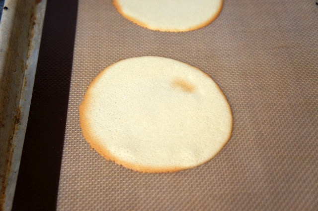 A baked circle of fortune cookie batter
