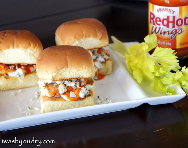 These tasty little Buffalo Chicken and Blue Cheese Sliders make for a quick and easy lunch or dinner!