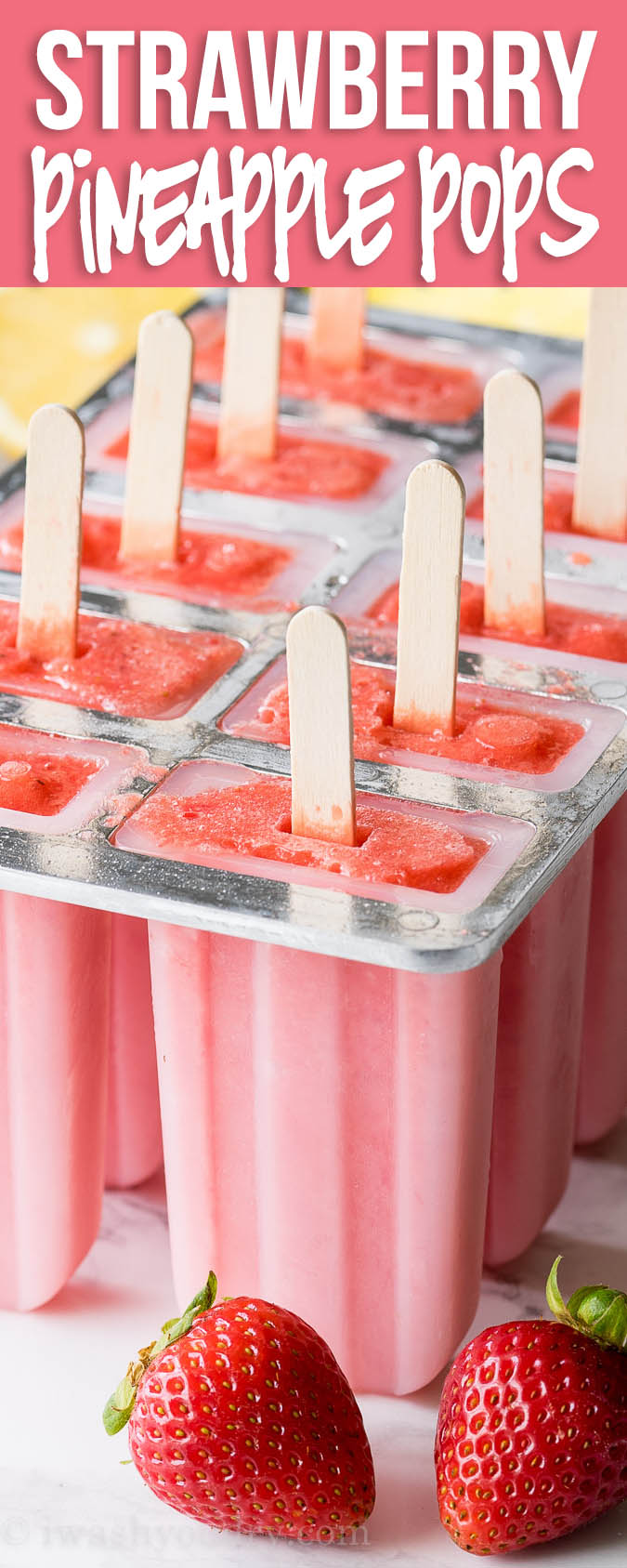 These cool and refreshing Strawberry Pineapple Popsicles are and easy treat you can feel good about enjoying!