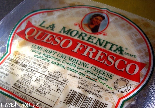 A close up of a package of Queso Fresco. 