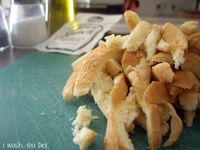 A pile of bread crusts. 