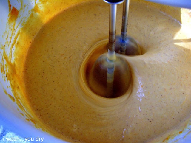 Batter being mixed together.