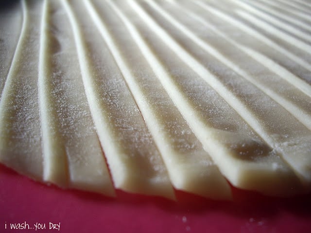 Pie crust cut into slices. 