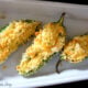 Close up view of Cheesy Baked Jalapeño Poppers displayed on a plate