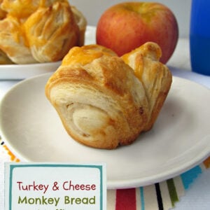A Turkey & Cheese Monkey Bread displayed on a plate