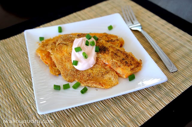 Pan Fried Cajun Tilapia displayed on a plate