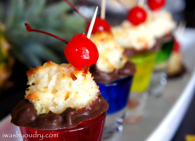 Chocolate Dipped Pina Colada Macaroons