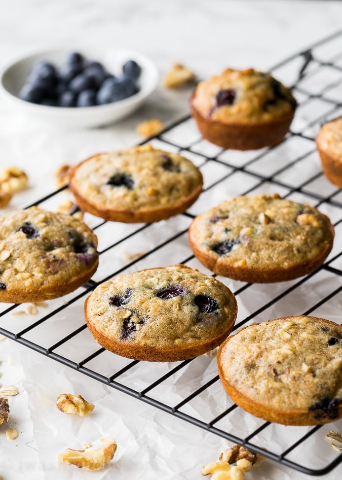 Blueberry Walnut Oatmeal Muffin Tops I Wash You Dry