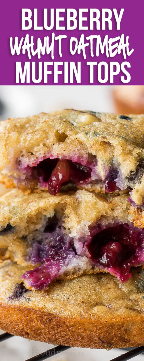 Blueberry Walnut Oatmeal Muffin Tops I Wash You Dry