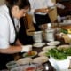 A group of chefs preparing food at Camp Blogaway 2012