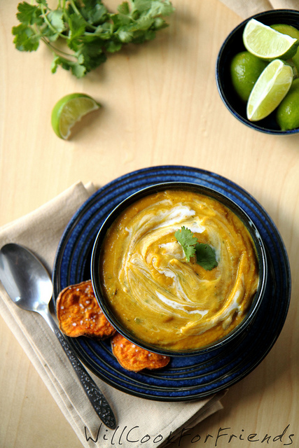 A close up of a bowl of soup