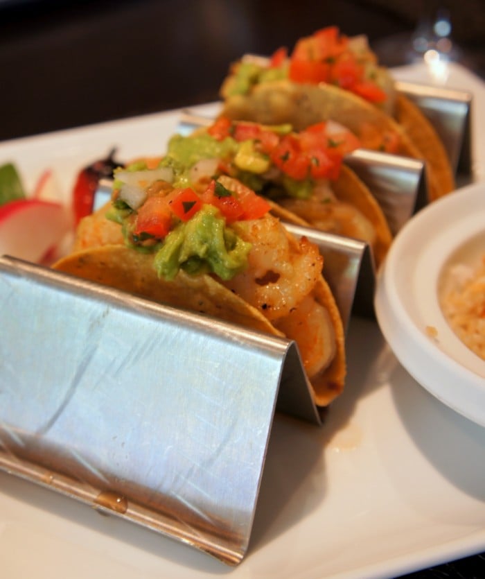 A display of three tacos