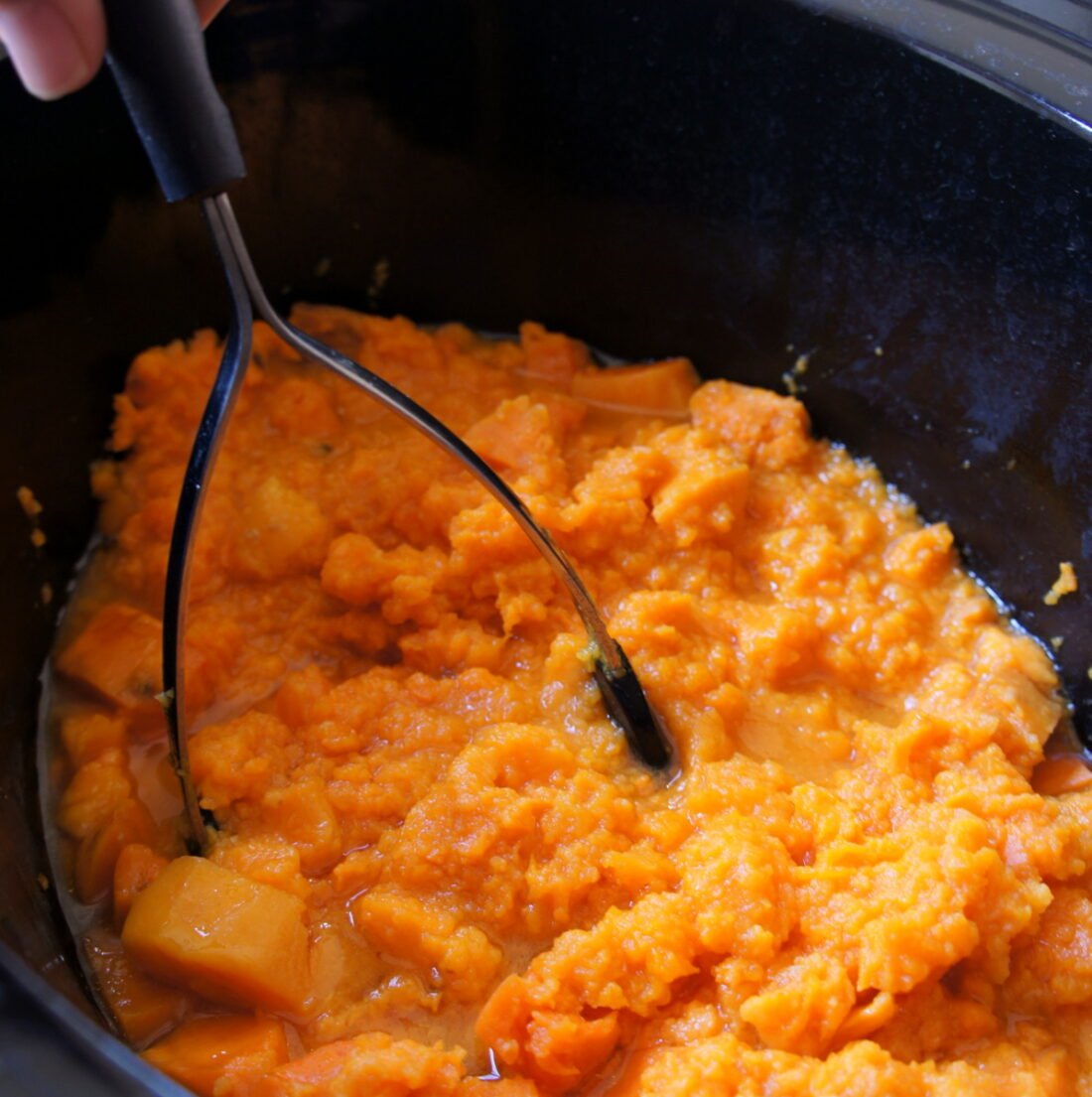 A pan filled with food, with Sweet potato