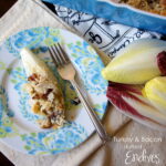 An endive stuffed with turkey and bacon