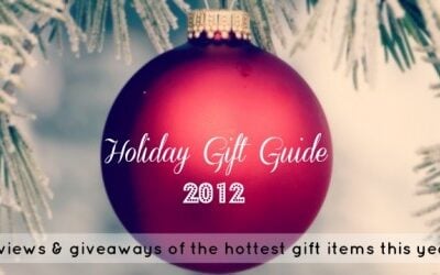 A red Christmas ball ornament with "Holiday Gift Guide 2012" written across it
