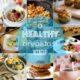 A grid of food pictures with the title "a HEALTHY breakfast ROUNDUP"