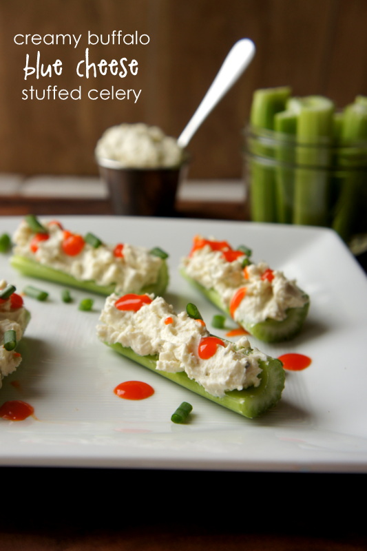 Creamy Buffalo Blue Cheese Stuffed Celery