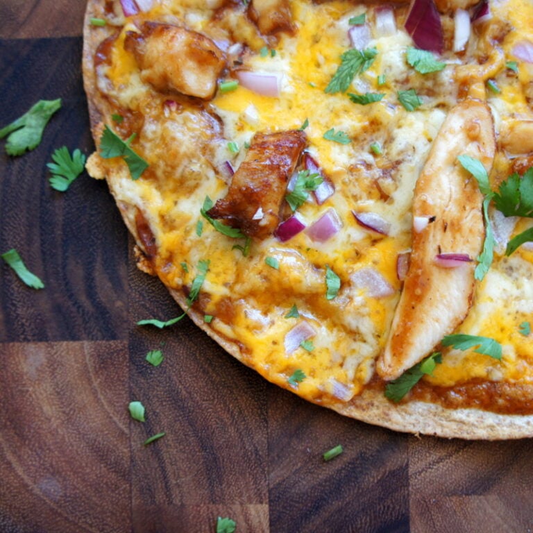 BBQ Chicken Tortilla Pizza