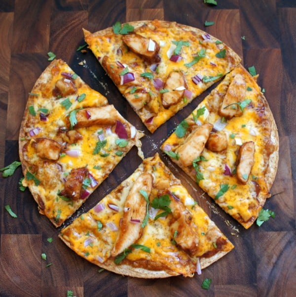 BBQ Chicken Tortilla Pizza