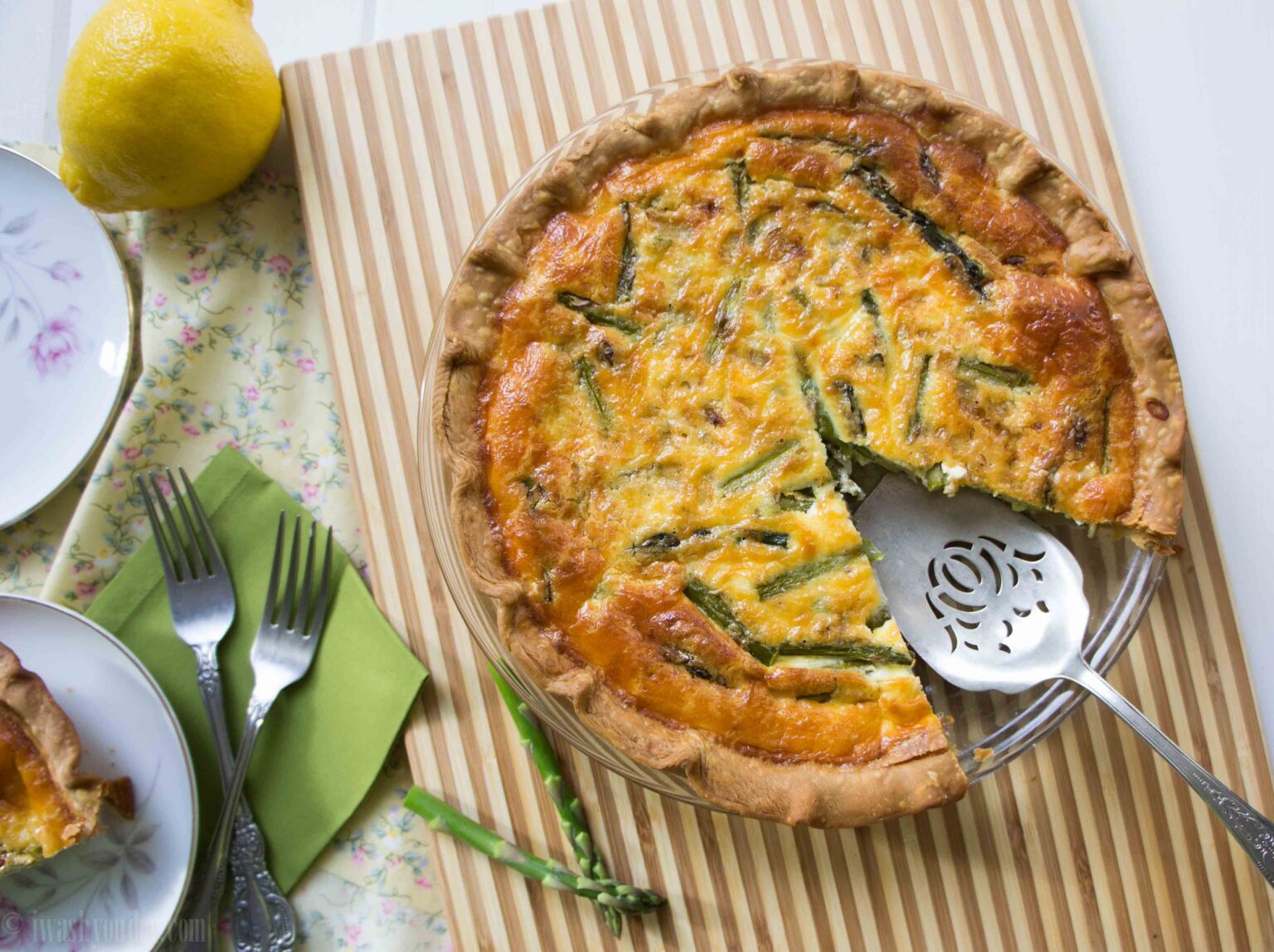 Asparagus and Goat Cheese Quiche I Wash You Dry