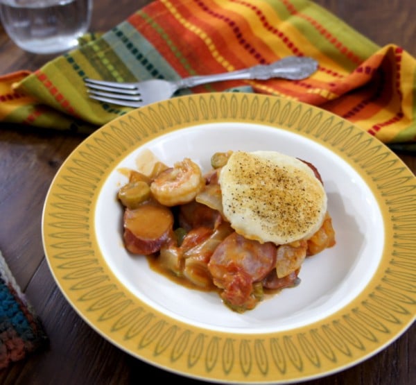 Shrimp and Sausage Gumbo Casserole