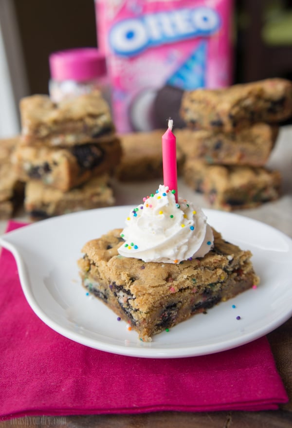 Oreo Birthday Cake Blondies