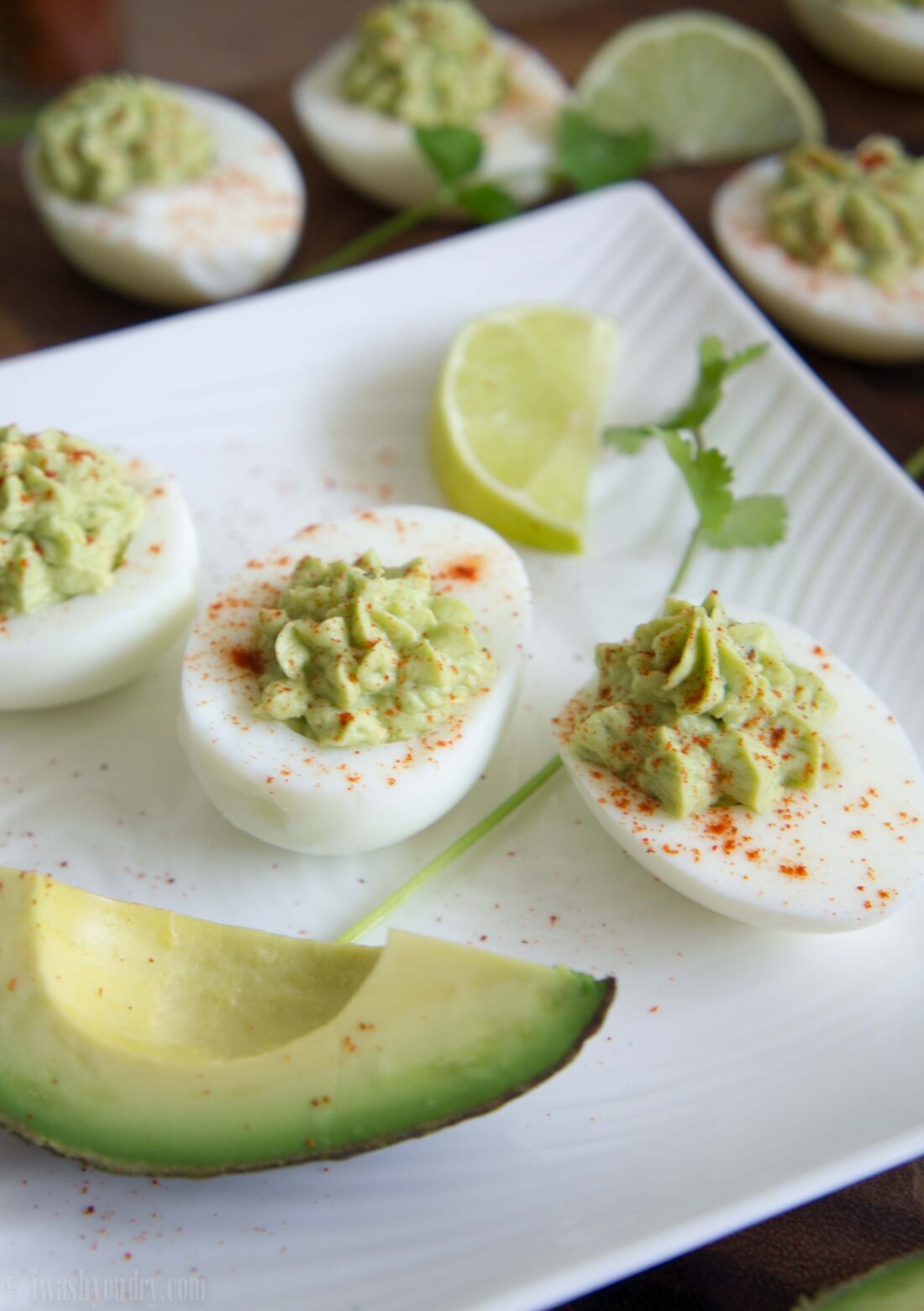 Guacamole Deviled Eggs - I Wash You Dry