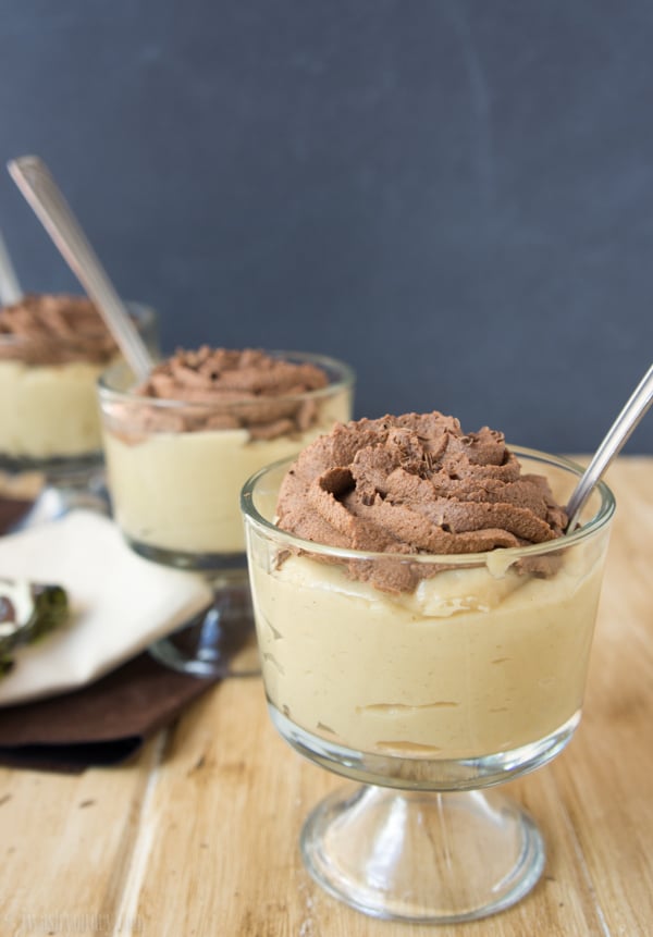 Peanut Butter Pudding with Chocolate Whip Cream