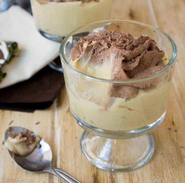 Peanut Butter Pudding with Chocolate Whip Cream