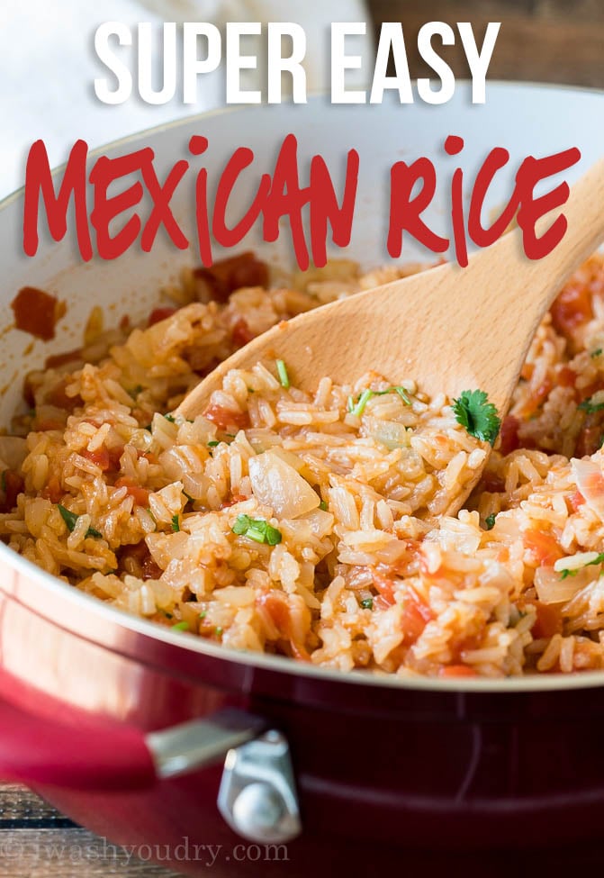 This Easy Mexican Rice Recipe is made in just one skillet in less than 20 minutes for the perfect Mexican side dish!