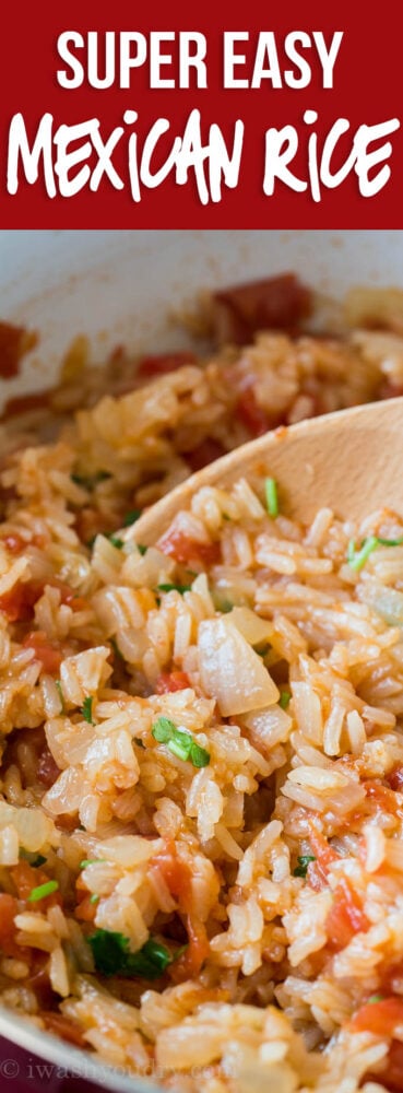 This Easy Mexican Rice Recipe is made in just one skillet in less than 20 minutes for the perfect Mexican side dish!