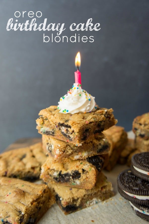 Oreo Birthday Cake Blondies